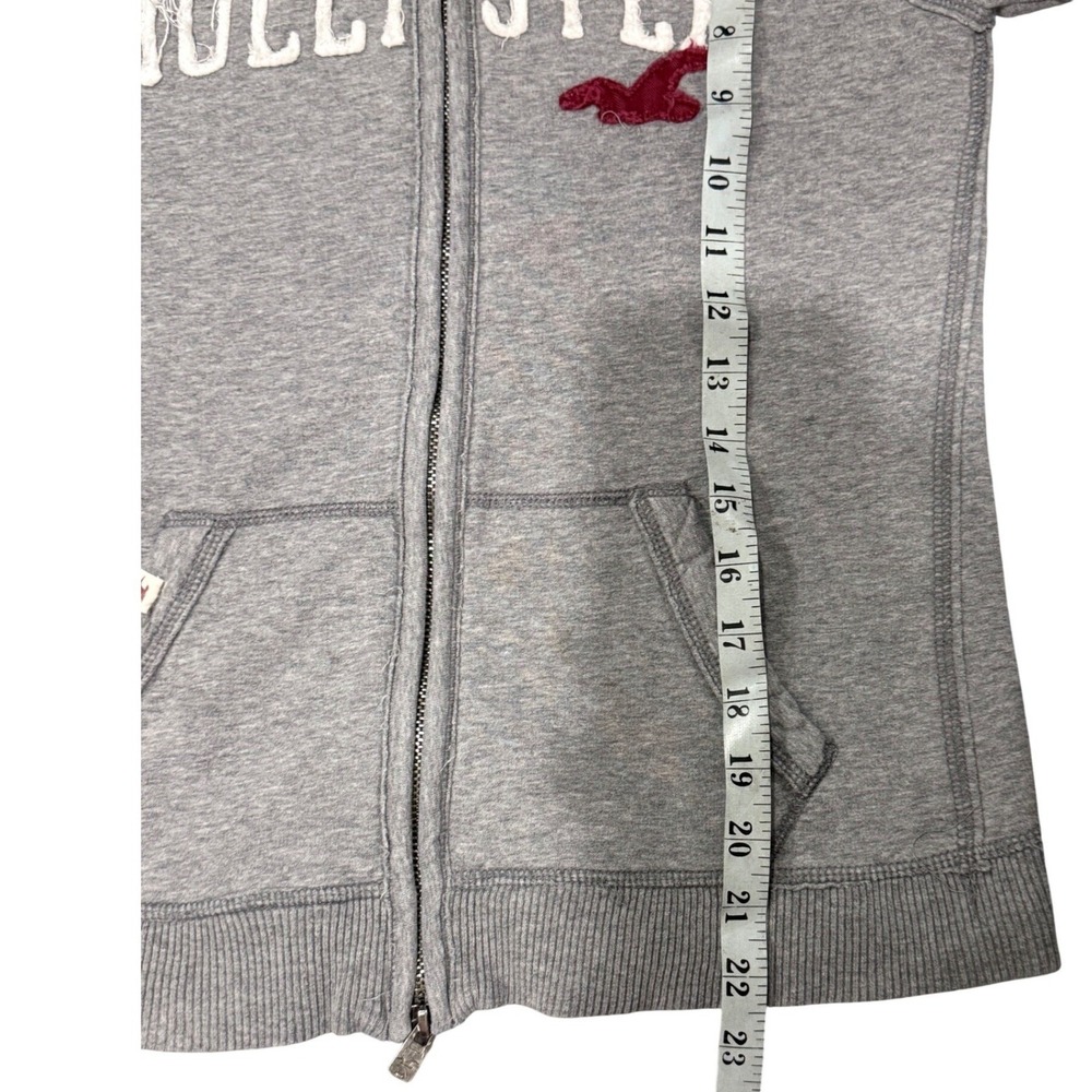 Hollister California Y2K Full Zip Hoodie Gray Logo Sweatshirt 1922 Women's Large - Picture 6 of 7